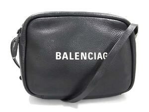 1円 BALENCIAGA バレンシアガ 489812 エブリデイ レザー クロスボディ ショルダーバッグ メンズ レディース ブラック系 BK3841