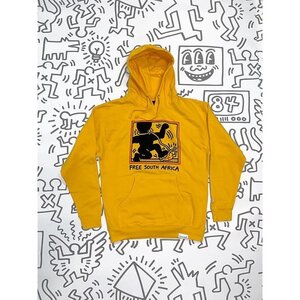 Diamond Supply (ダイヤモンドサプライ) パーカー プルオーバー Diamond x Haring South Africa Hoodie Yellow KEITH HARING