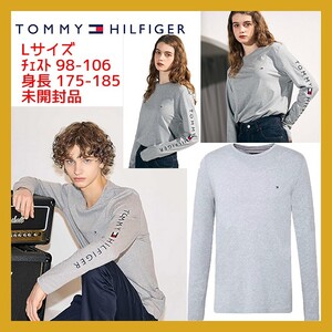 ■【新品/限定品】TOMMY HILFIGER Lサイズ ショルダーロゴ ロングスリーブ Tシャツ ロンT カットソー 正規品 グレー MW09096 GUCCI BEAMS