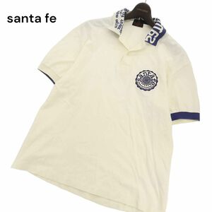 santa fe サンタフェ 春夏 ロゴワッペン★ 半袖 鹿の子 ポロシャツ Sz.4　メンズ アイボリー 日本製　C4T06365_6#A