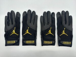 JORDAN ジョーダン 野球 両手 バッティンググローブ ブラックxゴールド Size-L　2セット まとめ売り