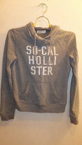 ★HOLLISTER★Ladies Hoodie Size XS ホリスターパーカーフーディー サイズM　　USED IN JAPAN　グレイ