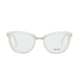 プラダ メガネ 眼鏡 ホワイト シルバー プラスチック レディース PRADA 【中古】