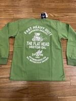 THE FLAT HEAD FN-TML-101 FH MOTOR OIL L/S TEE グリーン 38サイズ