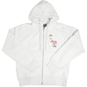 STUSSY ステューシー 24AW KINGPIN ZIP HOODIE ASH HEATHER ジップパーカー 灰 Size 【XL】 【新古品・未使用品】 20802148