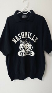 ヒステリックグラマー　HYSTERIC GLAMOUR　ポロシャツ　半袖スウェット　黒　ブラック　サイズXL　送料無料