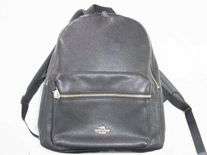 コーチ COACH リュックサック デイパック ブラック レザー J1757-F38288 中古良品