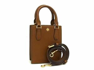 1円 ■極美品■ TORY BURCH トリーバーチ レザー 2WAY クロスボディ トートバッグ ショルダー 斜め掛け レディース ブラウン系 FF3128