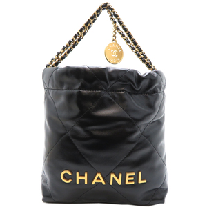 ［銀座店］CHANEL シャネル シャネル22 ミニ ハンドバッグ カーフ ブラック レディース AS3980 DH82228