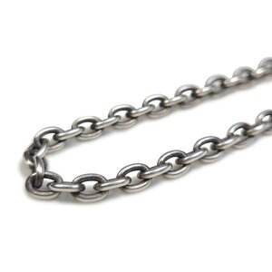 【幅5.3mm/50cm】ocl150 燻しあずきチェーン小豆チェーン シルバーネックレス 鎖 メンズ silver925 シルバー925 シルバーアクセ