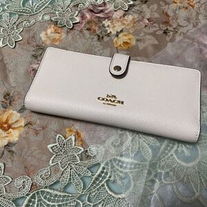 ♪♪ COACH 長財布　レザースリム　ウォレット　CH410 IMCHK チョーク　♪♪　