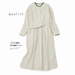 美品★素敵528★qualiteカリテ3.7万★36size/7号★ワンピースG050