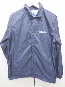 ◇ XLARGE エクストララージ ロゴ プリント コーチジャケット サイズM ネイビー メンズ P