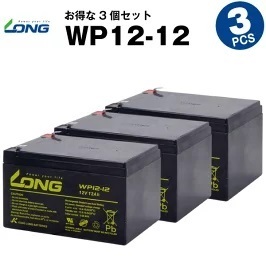 WP12-12 【3個セット】（産業用鉛蓄電池）【サイクルバッテリー】LONG