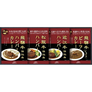 〔ギフト〕飛騨高山ファクトリー 松阪牛・近江牛・飛騨牛仕込みハンバーグ&カレー詰合せ C-A