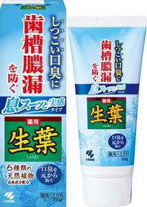 生葉 (しょうよう) 息スーッと実感タイプ 歯槽膿漏を防ぐ 薬用ハミガキ 和漢ハーブの香味 しつこい口臭に 100g