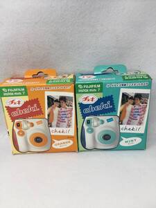 OY-590 未使用 FUJIFILM フジフィルム instax mini7 チェキ本体 ミント オレンジ 2個セット インスタントカメラ 当時物