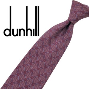 617/ 美品 dunhill ダンヒル 中古 ネクタイ ロゴ ネコポス可