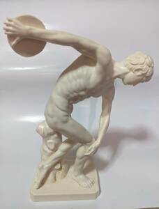 SCULPTOR A.SANTINI CLASSIC FIGURE サンティーニ《西洋彫刻男性裸体像イタリア製オブジェ置物人形フィギュア円盤レトロヴィンテージ》