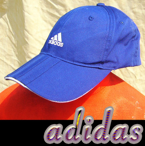 即決■adidas■騒ぎ出したブルーによるブルーな気持ちcap■■古着