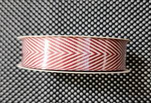 未使用☆スタンピンアップ シェヴロン リボン クリスマス Chevron Ribbon チェリーコブラ― Cherry Cobbler 幅1.9ｃｍ×長さ9.1ｍ