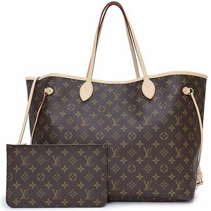 （新品・未使用品）ルイ ヴィトン LOUIS VUITTON ネヴァーフル GM トートバッグ ポーチ付 モノグラム ヌメ革 レザー ブラウン 茶 M41180