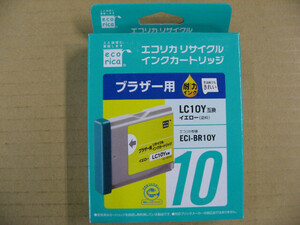 【使用推奨期限 記載無】エコリカ 【リサイクル】 ECI-BR10Y ブラザー LC10Y 互換/リサイクルインクカートリッジ イエロー