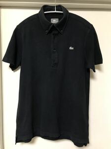 ◆LACOSTE ラコステ/ ボタンダウンショートスリーブ鹿の子ポロシャツNAVY size3