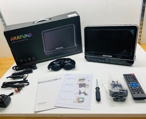 【稼働品】ARAFUNA アラフナ X000ZETOF3 HD1001B ヘッドレストモニター 車載 10.1インチ カーチャージャー ACアダプタ DVDプレーヤー 取説