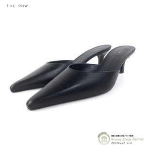 ザ・ロウ （The Row） ポインテッドトゥ レザー ミュール キトゥンヒール サンダル シューズ 靴 F1428 ＃36.5 ブラック（新品）
