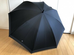 ☆送料無料☆美品☆ノベルティ/メルセデスベンツ/長傘雨傘/裾柄＆ロゴ黒