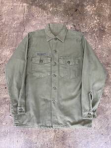 米軍実物！希少！USA製！綿100%！60s 70s ベイカーシャツ ユーティリティ オリーブ ミリタリー ARMY VIETNAM ナム戦 yaeca(S-Mくらい)449