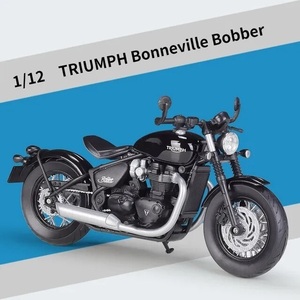 価格改定 ミニカー バイク 赤 黒 TRIUMPH BONNEVILLE BOBBER 1/12 合金 ミニカー ミニチュア オートバイ ボンネビル ボバー 完成品 J192