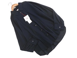 ネコポスOK 新品 UNIQLO INES DE LA FRESSANGE ユニクロ イネス ブラウス シャツ sizeM/紺 ■◇ ☆ elb1 レディース