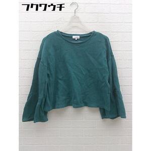 ◇ green label relaxing UNITED ARROWS キッズ 子供服 袖フレア 長袖 Tシャツ カットソー サイズ145 グリーン レディース