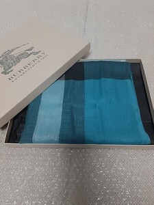 BURBERRY　バーバリー　マフラー　ストール　スカーフ　ショール　未使用に近い　ターコイズ　送料無料！