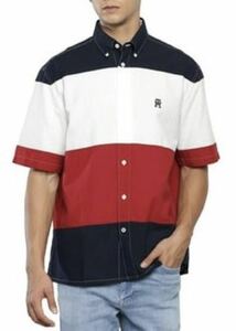 送料無料 新品 TOMMY HILFIGER ストライプ シャツ XXL