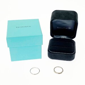 【1円スタート】【箱付き】TIFFANY & Co. ティファニー プラチナ 総重量7.6g PT950刻印 指輪 リング ２点セット 384052