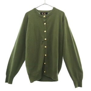 ピュアカシミア 長袖 カシミヤ100% ニット カーディガン L グリーン PURE CASHMERE レディース