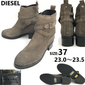 美品/ポルトガル製★ディーゼル/DIESEL Krosslace★ショート/ジョッパーブーツ【37/23.0-23.5/茶】スエード/Leather/Boots/shoes◆pWB111-9