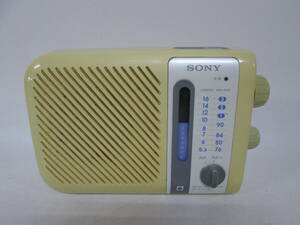 【0627h A11327】 SONY ソニー FM/AM 2バンド ラジオ ICF-S70 防水仕様 お風呂ラジオ (電池より)通電・音出しOk オーディオ機器