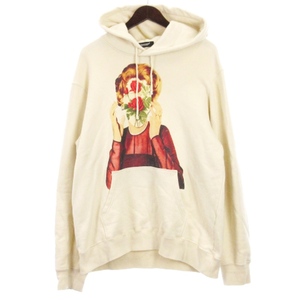 アンダーカバー UNDERCOVER Rose face HOODIE ローズ フェイス フーディ スウェット プルオーバー 裏毛 プリント UC2A4894-5 アイボリー 3