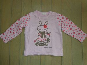 KP★ミミちゃんとお花かわいいピンクの長袖Tシャツ★90