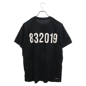 ユニフォームエクスペリメント 19AW UE TEE ユーイー ロゴプリント クルーネック半袖Tシャツ カットソー ブラック UE-192003