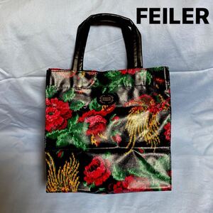 FEILER フェイラー ビニール製 ハンドバッグ トートバッグ 花柄 総柄 ミニトートバッグ