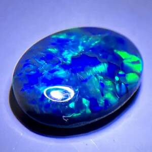 ☆天然ブラックオパール 1.035ct☆J約6.9×5.1mm ルース 裸石 宝石 ジュエリー jewelry black opal 遊色