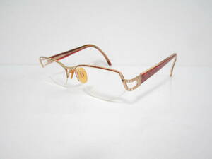 下◆ビンテージ　レトロ　Yves Saint Laurent　FRAME ITALY　4039　Y170　イヴサンローラン　ゴールド系　眼鏡　程度良品