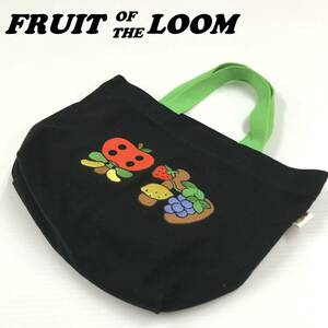 未使用 FRUIT OF THE LOOM ブラック トートバッグ メンズ レディース アウトドア キャンプ 果物刺繍 天久聖一 コラボ フルーツオブザルーム