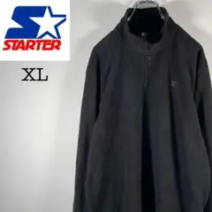 スターター　ハーフジップフリース　ワンポイント　黒　XL