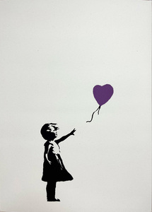 バンクシー / BANKSY “ GIRL WITH PURPLE BALLOON ” WCP リプロダクション・シルクスクリーン・プリント R-405